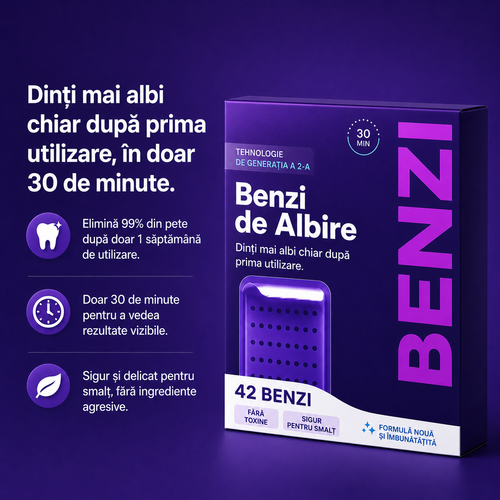 Benzi pentru Albirea Dinților – Zâmbet Mai Alb în 7 Zile